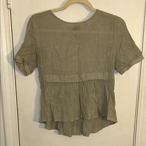 Women's Olive Green Peplum Top